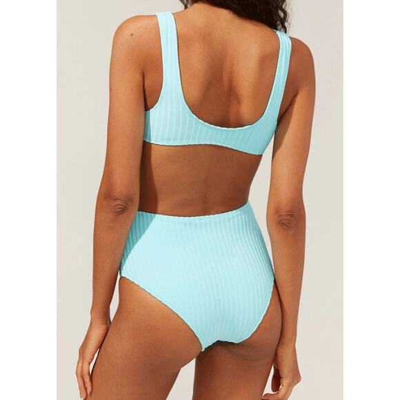 Solid and Striped The Beverly Ribbed Top in Fresh Air Women's X-Small Flawed - Picture 11 of 12